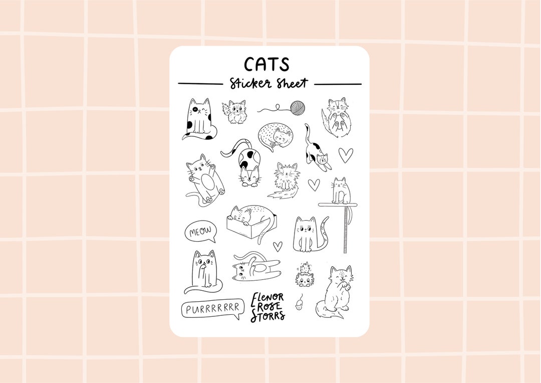 Cats Sticker Sheet - Etsy