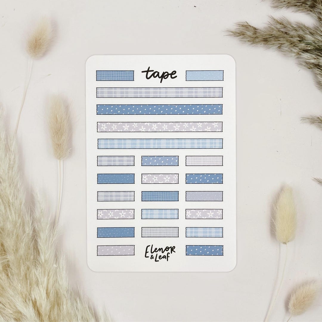 Blue Tape Sticker Sheet - Etsy