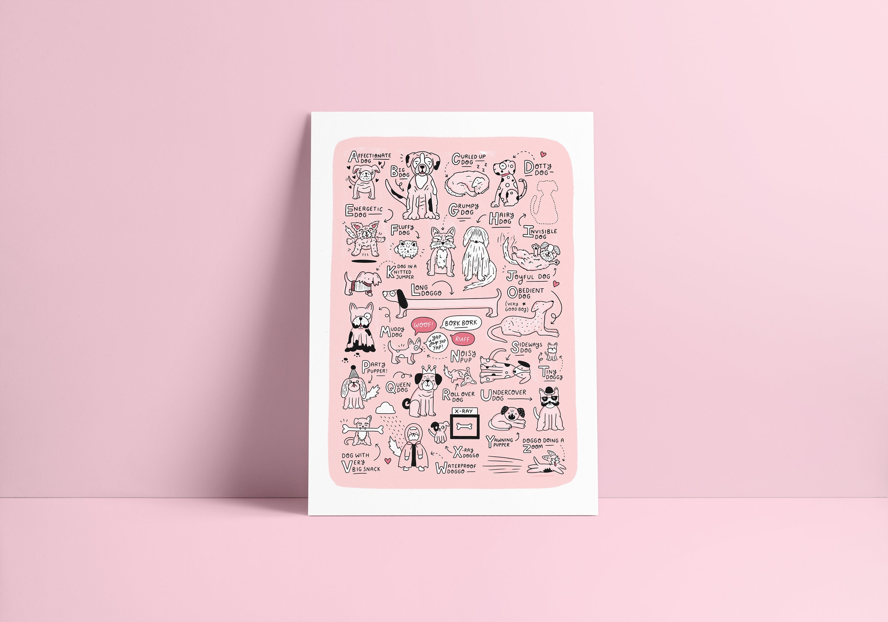 A4 A-Z de Chiens Illustration Imprimer