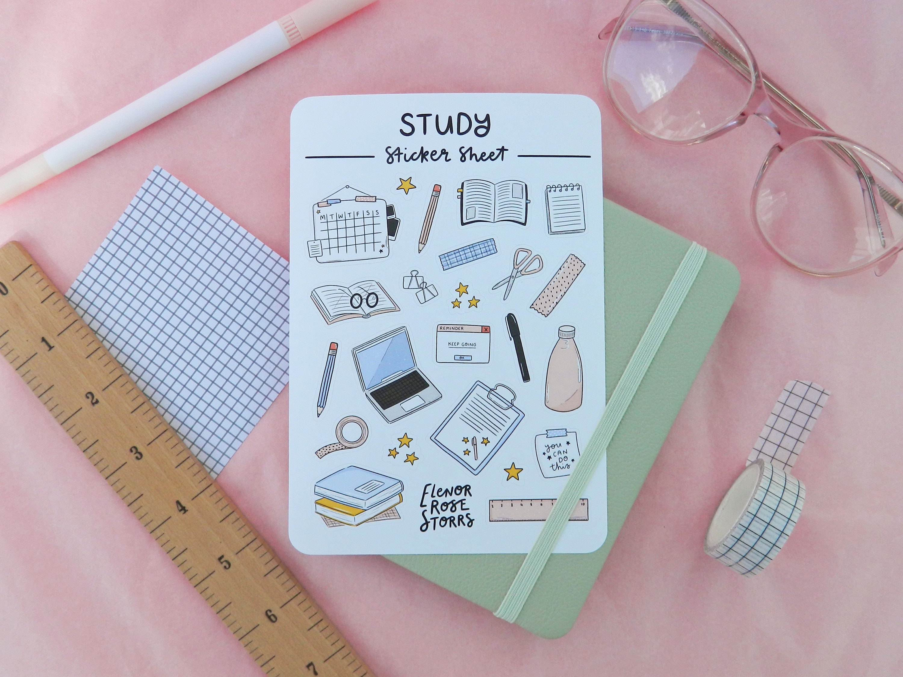 Study Sticker Sheet Etsy