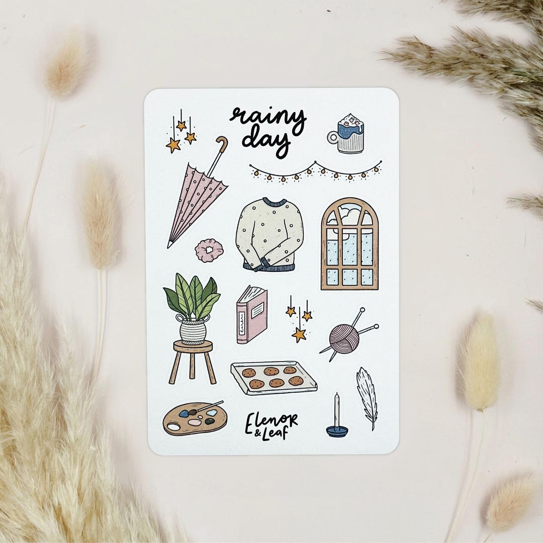Rainy Day Sticker Sheet - Etsy