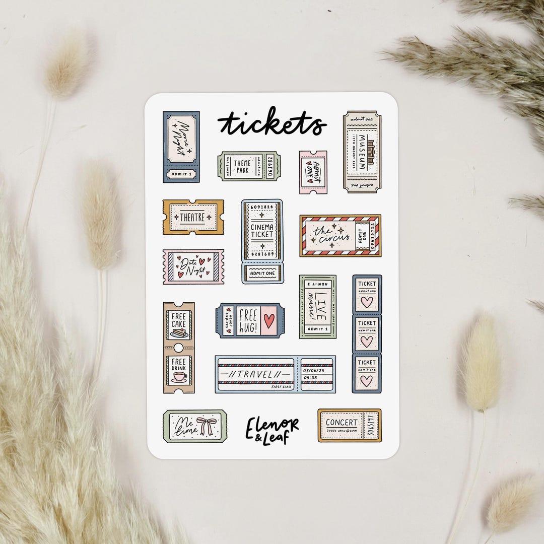 Ticketmaster Sticker Ticket Sticker Sheet - Etsy
