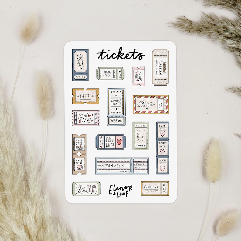 Ticket Sticker Sheet - Etsy