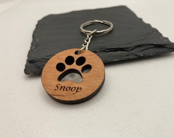 Dog memorial gift keychain engraved gift pet memorial dog tribute gift fur baby unique handmade gift Paw Print Keyring Pet Loss Gift