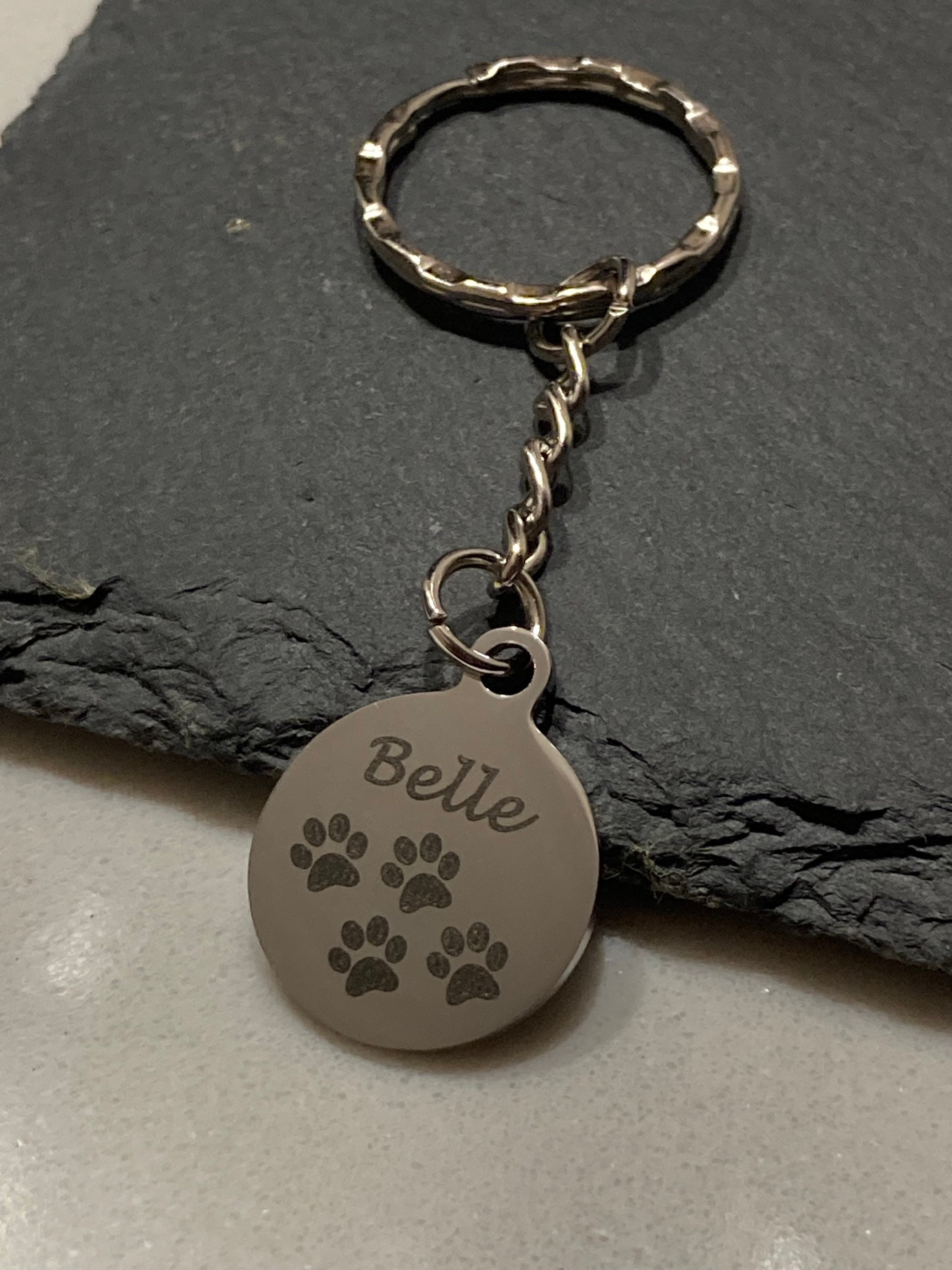 Paw Print Keyring Personalised Pet Keyring Pet Lovers Gift Etsy Australia
