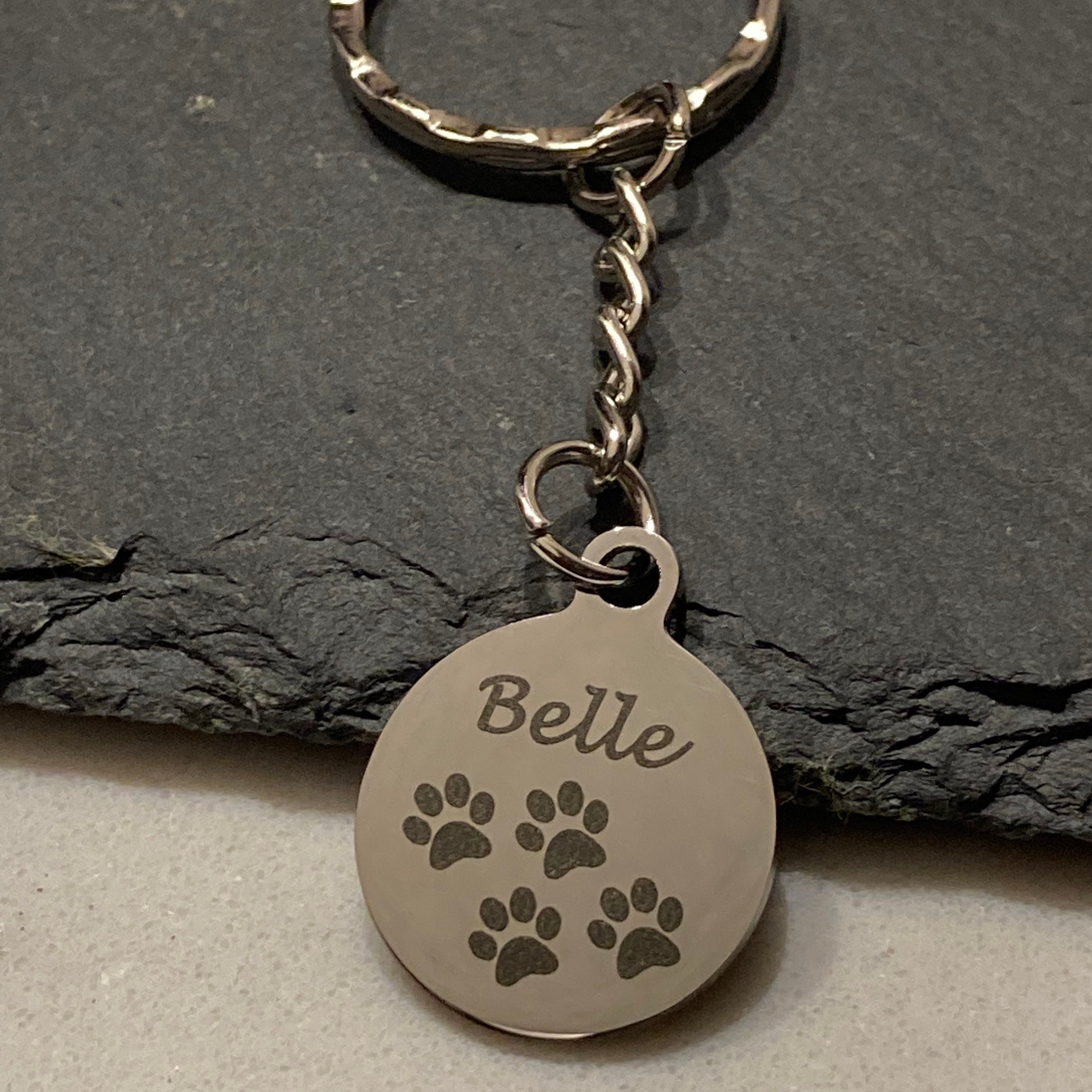 Paw Print Keyring Personalised Pet Keyring Pet Lovers Gift Etsy Australia