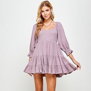 Yura smocked top babydoll dress