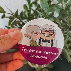 You are my greatest adventure Disney badge | Disney couple badge | Carl and Ellie button pin | Disney button pins | up disney wedding |