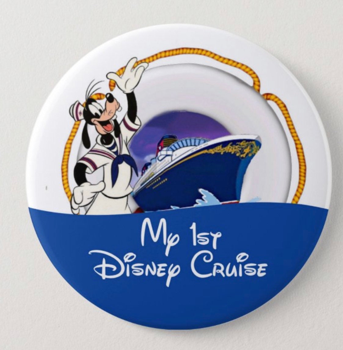 My First Cruise Disney Badge | Disney Goofy Button | Disney Button