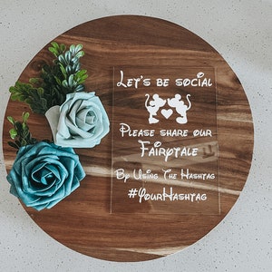 Disney Wedding Hashtag Sign | Disney Wedding | Fairytale Wedding | Hashtag Sign | Wedding Sign | Disney bridal show | Mickey and Minnie sign