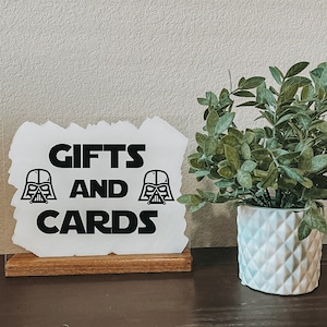 Letrero de regalos y tarjetas de boda de Star Wars / Letrero de tarjetas de boda de Star Wars / Decoración de boda de Disney / Decoración de boda de Star Wars / Letrero de boda de Disney