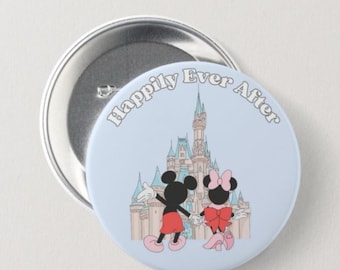 Happily ever after button pin | Disney  button pin | Disney wedding badge | Disney badges for wedding | Disney badges for rehearsal |