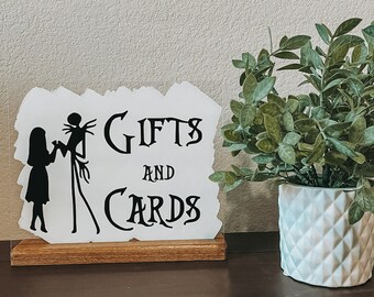 Nightmare Before Christmas Wedding Acrylic Gifts and Cards Sign