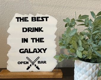 Star Wars open bar sign | Star Wars wedding | Disney wedding | Star Wars wedding decor | Disney wedding decor | Star Wars bar