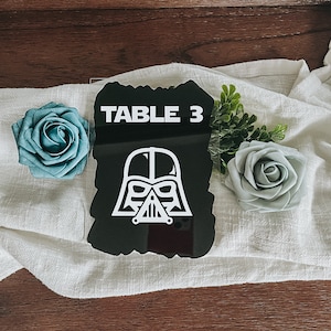 Star wars table numbers | Star Wars wedding | Star Wars birthday | Star Wars decor for wedding | Star Wars centerpiece | darth Vader wedding