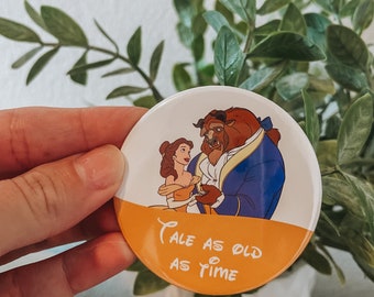 Tale as old as time Disney badge | Disney couple badge | beauty and the beast button pin | Disney button pins | disney wedding