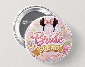 Bride squad button pin | Disney bridesmaid| Disney bachelorette party | Disney bride squad