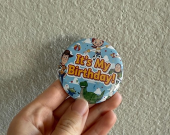 Disney birthday button pin | Disney toy story button pin for parks | Disney park button pin | Toy story pin | Disney Toy Story birthday