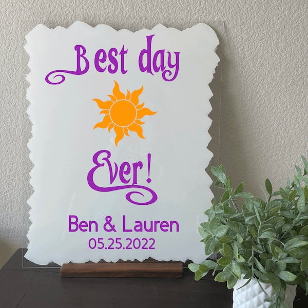 Best Day ever wedding sign | Tangled Wedding sign | disney wedding | wedding Disney | rapunzel wedding | tangled decor | tangled birthday