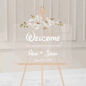 Welcome to our happily ever after Sign | Disney wedding | Disney wedding sign | Disney wedding decor | fairytale wedding |happily ever after