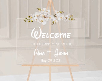 Welcome to our happily ever after Sign | Disney wedding | Disney wedding sign | Disney wedding decor | fairytale wedding |happily ever after