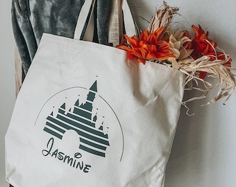 Custom Disney tote bag | Cinderella tote bag | Disney tote bag | Disney canva bag | disney castle tote bag | bridesmaid gift