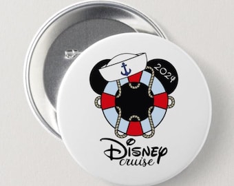 Disney Cruise badge | Disney cruise button pin | Disney button pins | mickey and minnie cruise button pin | disney first cruise button pin |