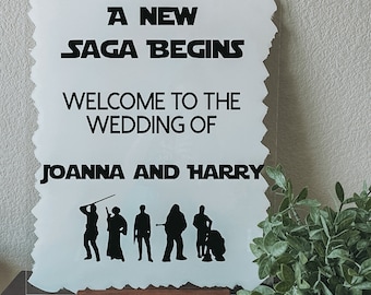 Star Wars Wedding Welcome Sign | Acrylic Calligraphy, Galactic Theme