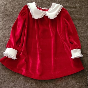 Christmas Dress / Holiday Red Velvet Dress / Red Baby Dress / Christmas Girl Dress