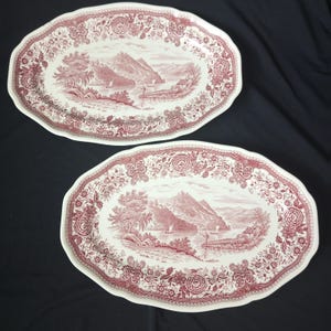 Large Porcelain Serving Plate.Beautiful Villeroy & Boch Serving plate 2 pcs. - red and white porcelain - Burgenland pattern