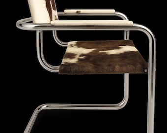 1 chair, model MG5 Centro Studio, task chair, cowhide, styled and designed by 1980s, Italy