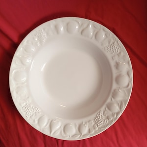 Piatto da portata fondo/Piatti fondi vintage italiani per zuppa o pasta/Decorazione frutta ITALIA,Piatti anni &#39;70 (ITALIA)QUADRIFOGLIO(40cm)