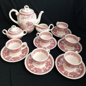 Villeroy & Boch "Burgenland" coffee set for 6.Red Burgenland