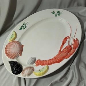Vintage Porcelain Lobster Plates - Etsy