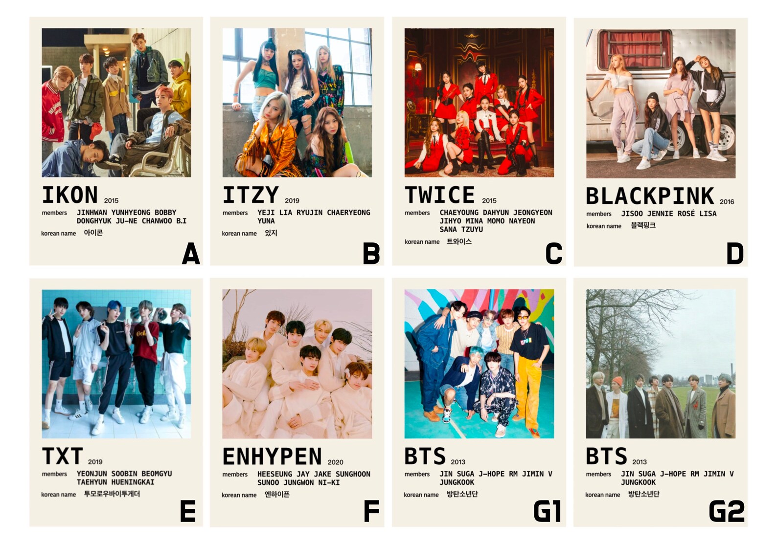 Custom Laminated Kpop Polaroid Photo Poster Printsminimalist | Etsy