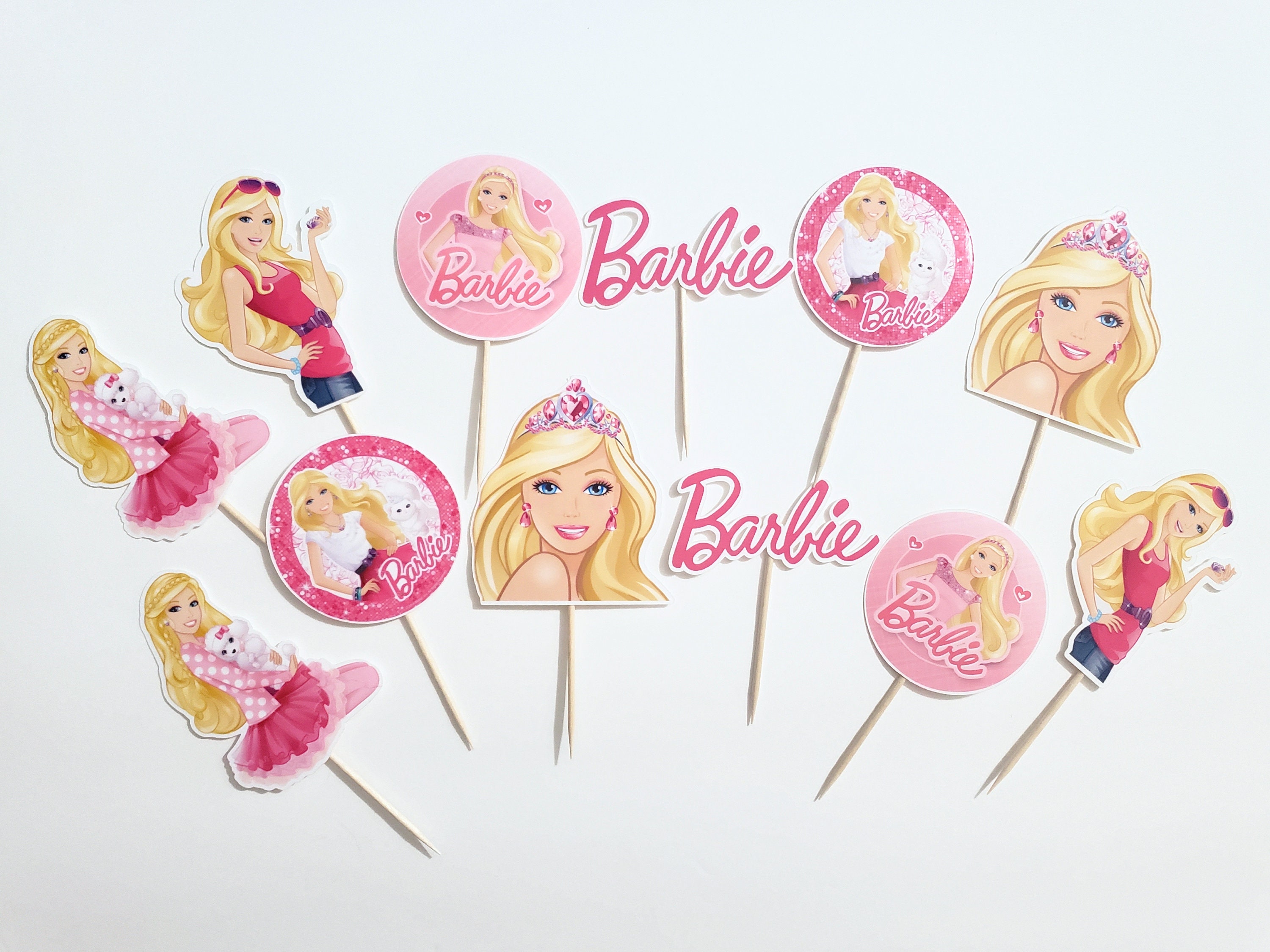barbie-cupcake-topper-barbie-birthday-barbie-party-barbie-etsy