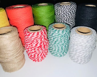 White Baker es Twine 1,5m/3m/5m Längen - Geschenkverpackung - Weihnachtszwirn - Girlande - Schnurschnur - Bastelzubehör - Home Decor - Backen