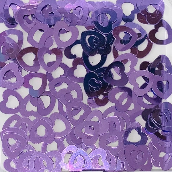 Lilac Hollow Heart Foil Confetti-Purple Wedding Confetti-Baby Shower-Bridal Shower-Lilac Birthday Confetti-Purple Glitter-Purple Decorations