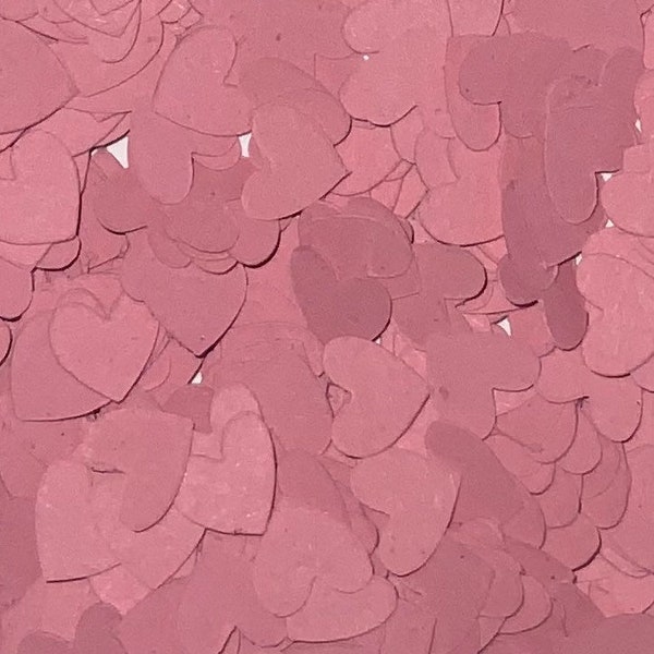 Dusky Pink Heart Confetti-Dusty Pink Paper Confetti-Lovecore-Pink Love Confetti-Pink Table Confetti-Heritage Pink Confetti-Pink Paper Hearts