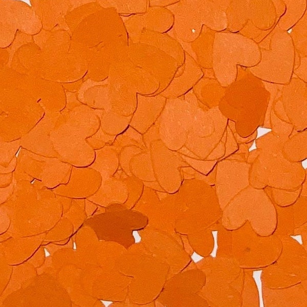 Orange Heart Confetti-Orange Wedding Confetti-Orange Baby Shower-Orange Table Confetti-Birthday Confetti-St Patricks Day-Orange Sprinkles