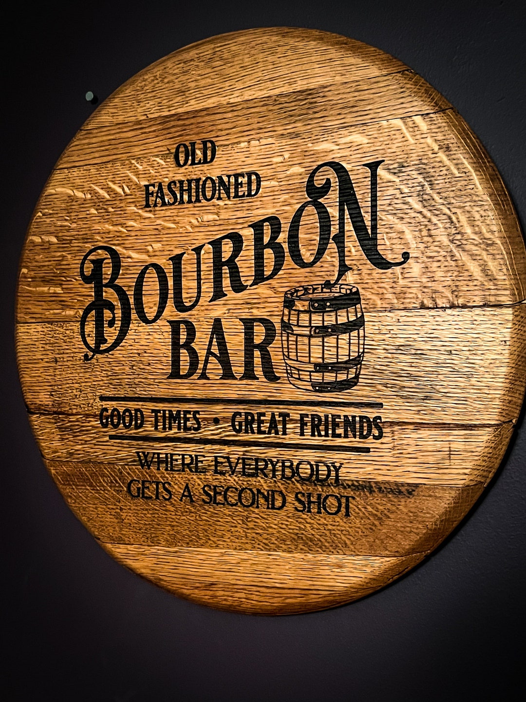 Bourbon Barrel Lids With Laser Engraving, Custom Barrel Lids, Whiskey