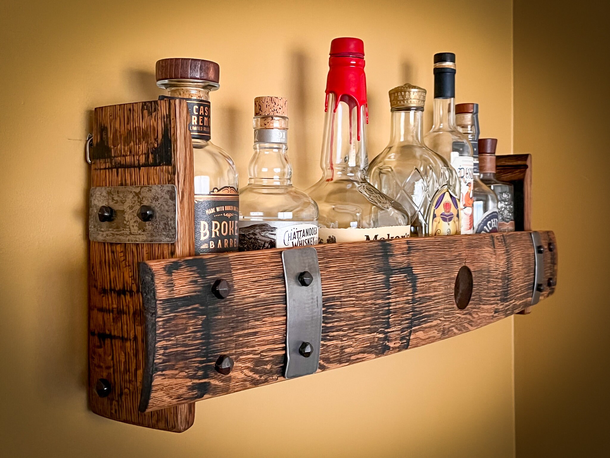 Wood shelf- Liquor Bottle Shelf- Wine Bottle Shelf- Made to order- Rustic  Wood- Single Shelf, Double Shelf & Triple Shelf Options — Rusticcraft  Designs