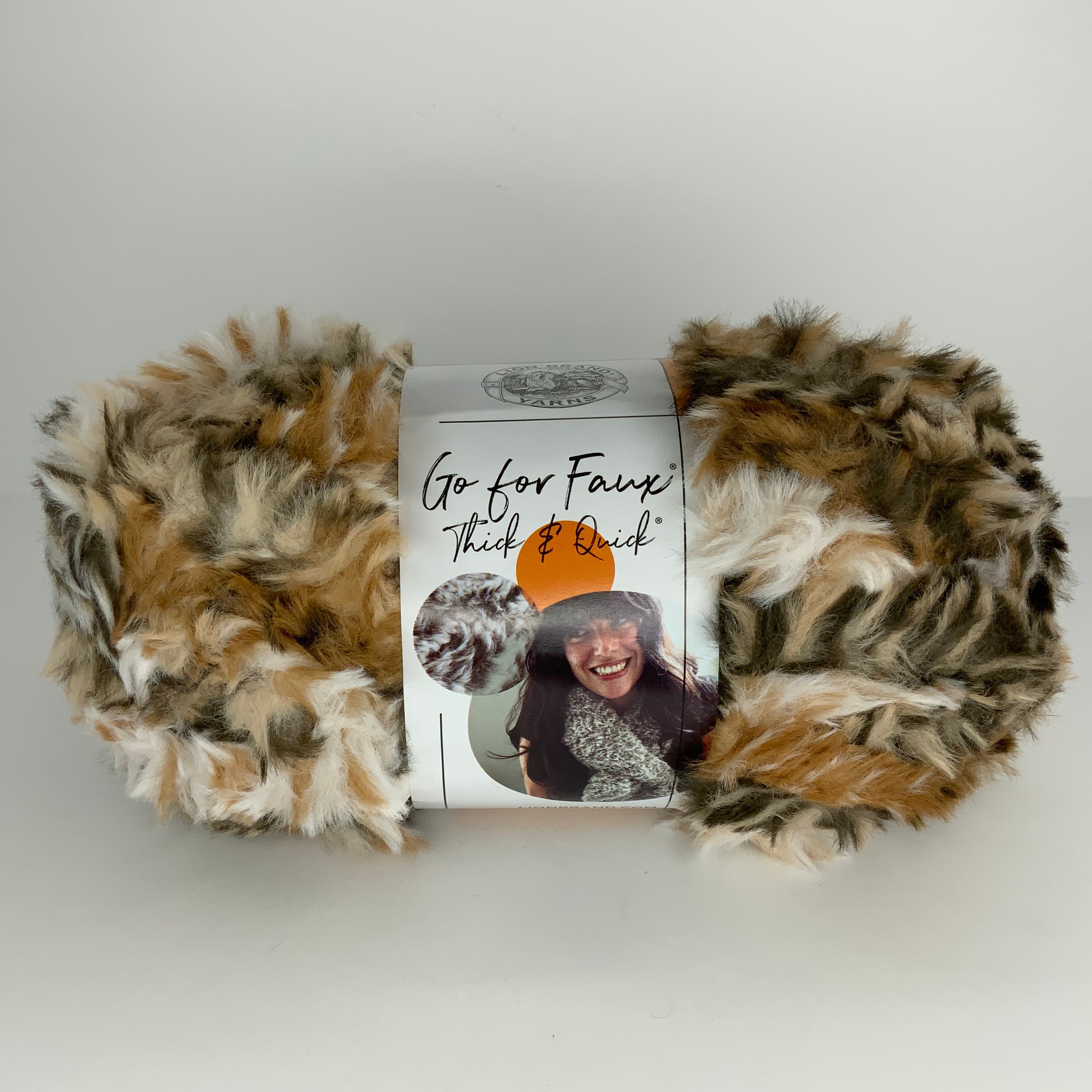 (1 Skein) Lion Brand Yarn Go for Faux Thick & Quick Bulky, Tiger