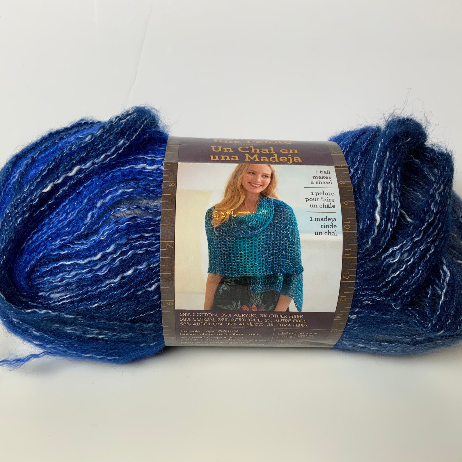 Soothing blue shawl in a ball yarn Etsy