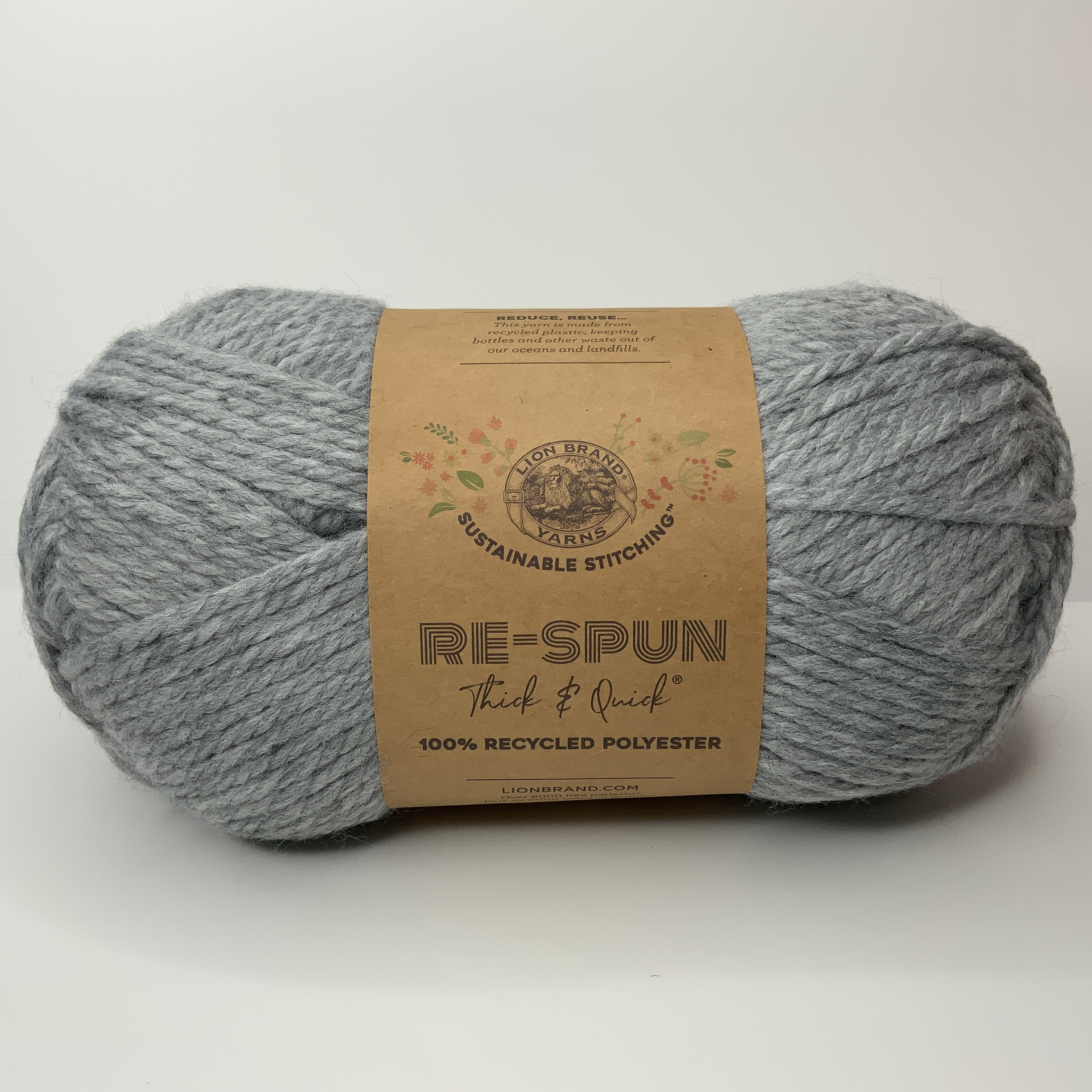 Lion Brand Re-Spun Thick & Quick Yarn Silver