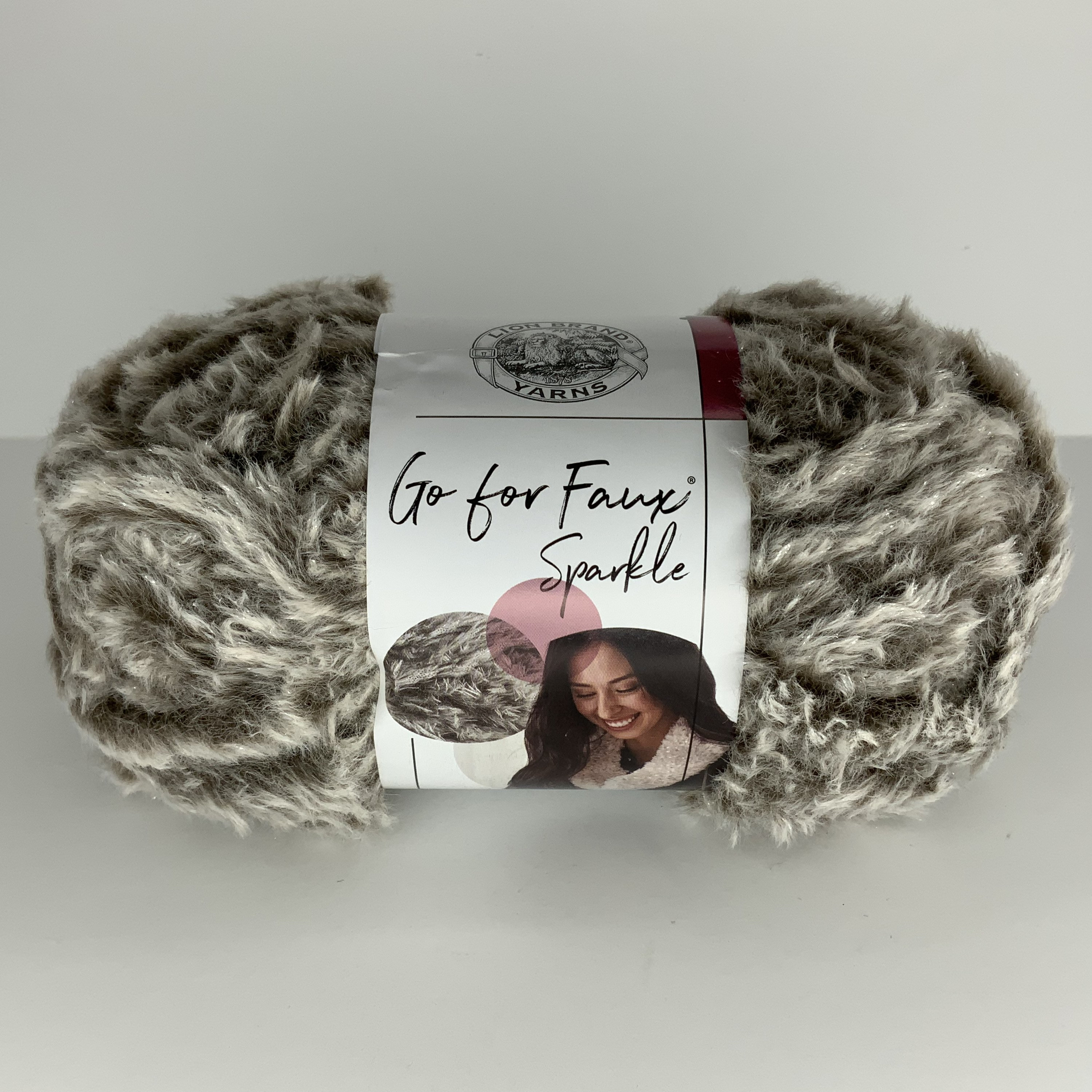 Lion Brand Yarn (1 Skein) Go for Faux Thick & Quick Bulky Yarn, Baked Alaska