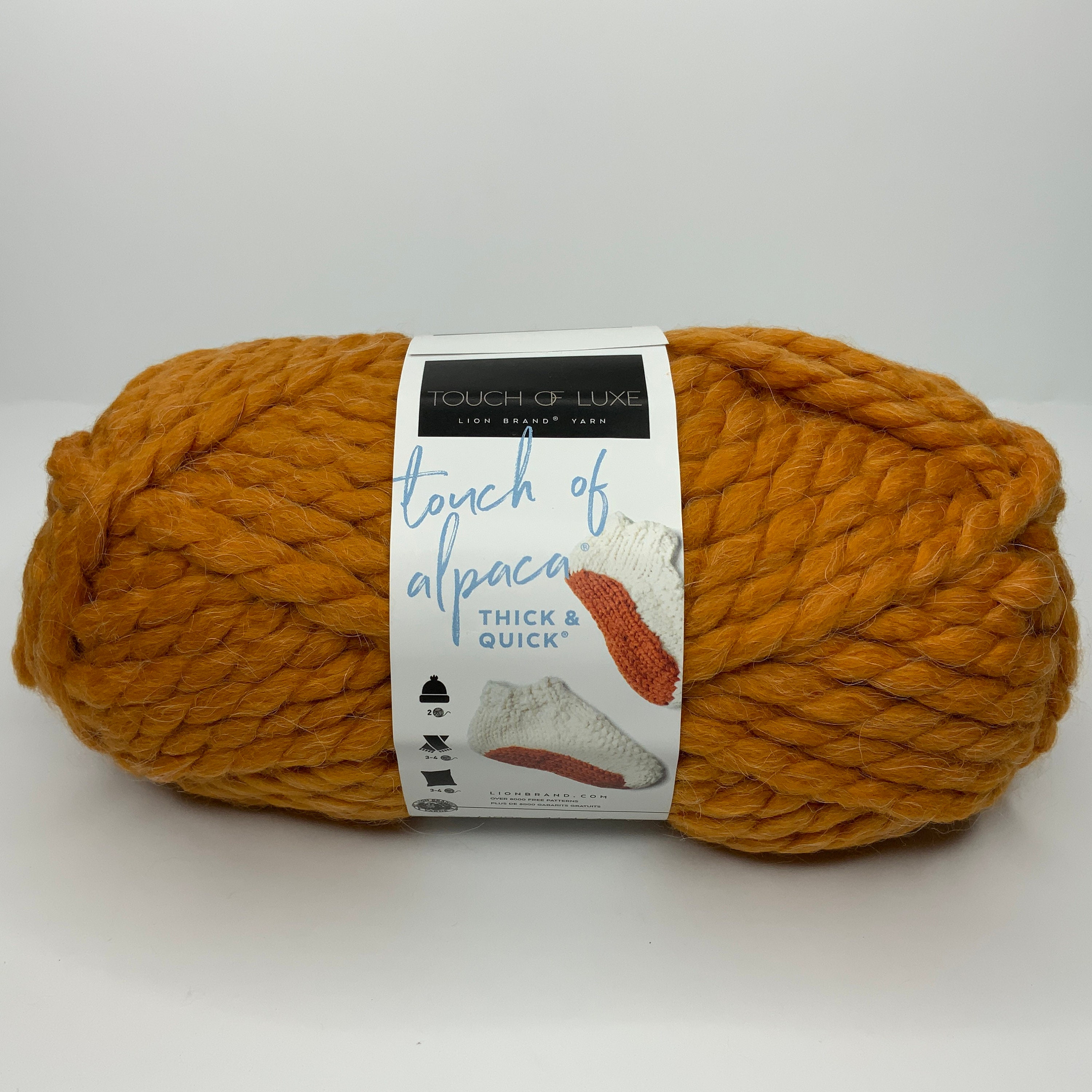  Lion Brand Yarn Touch of Alpaca Thick & Quick Yarn for  Knitting, Crocheting, and Crafting, 1 Pack, Ebony