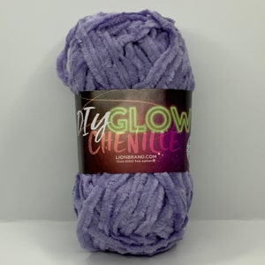purple diy glow chenille yarn