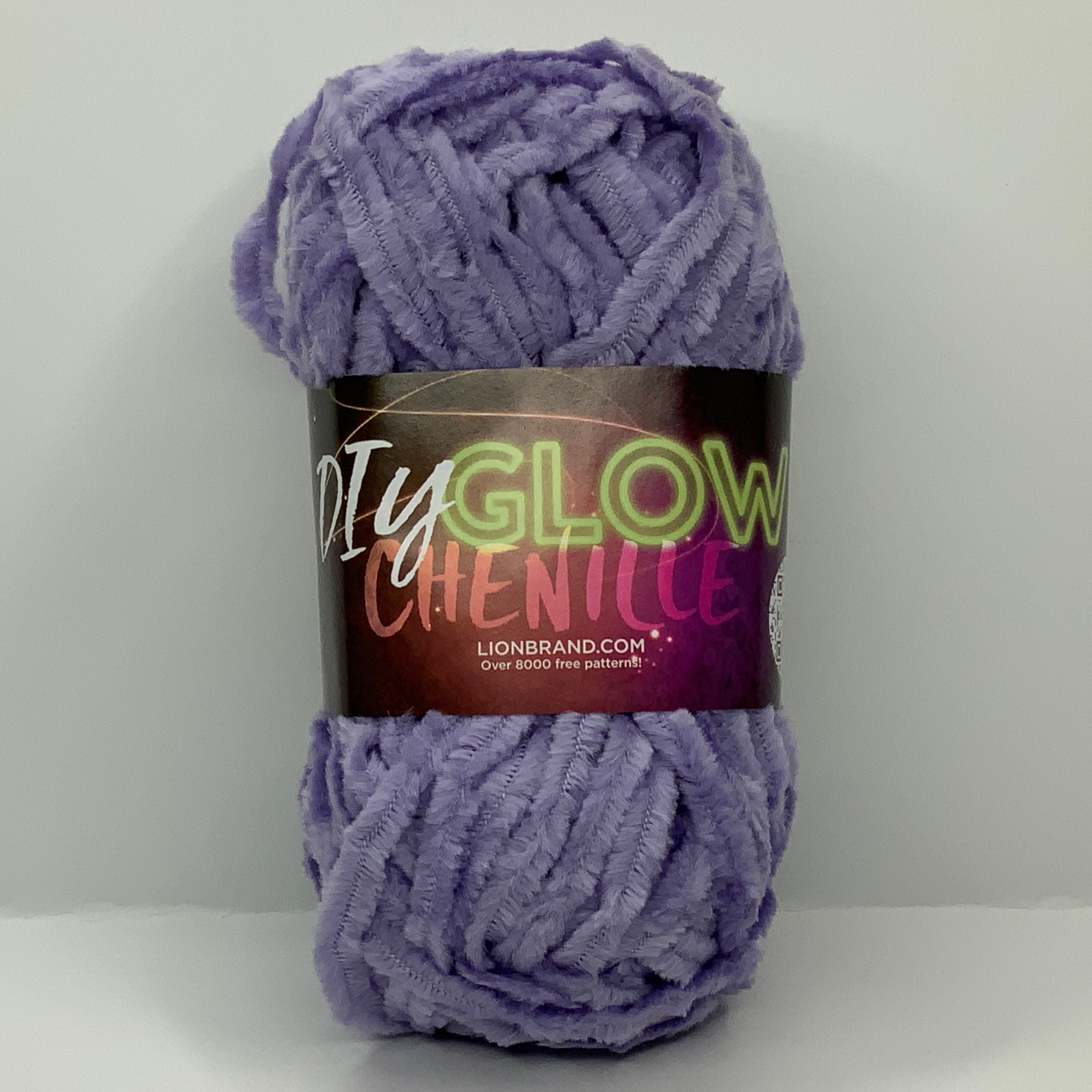 purple diy glow chenille yarn