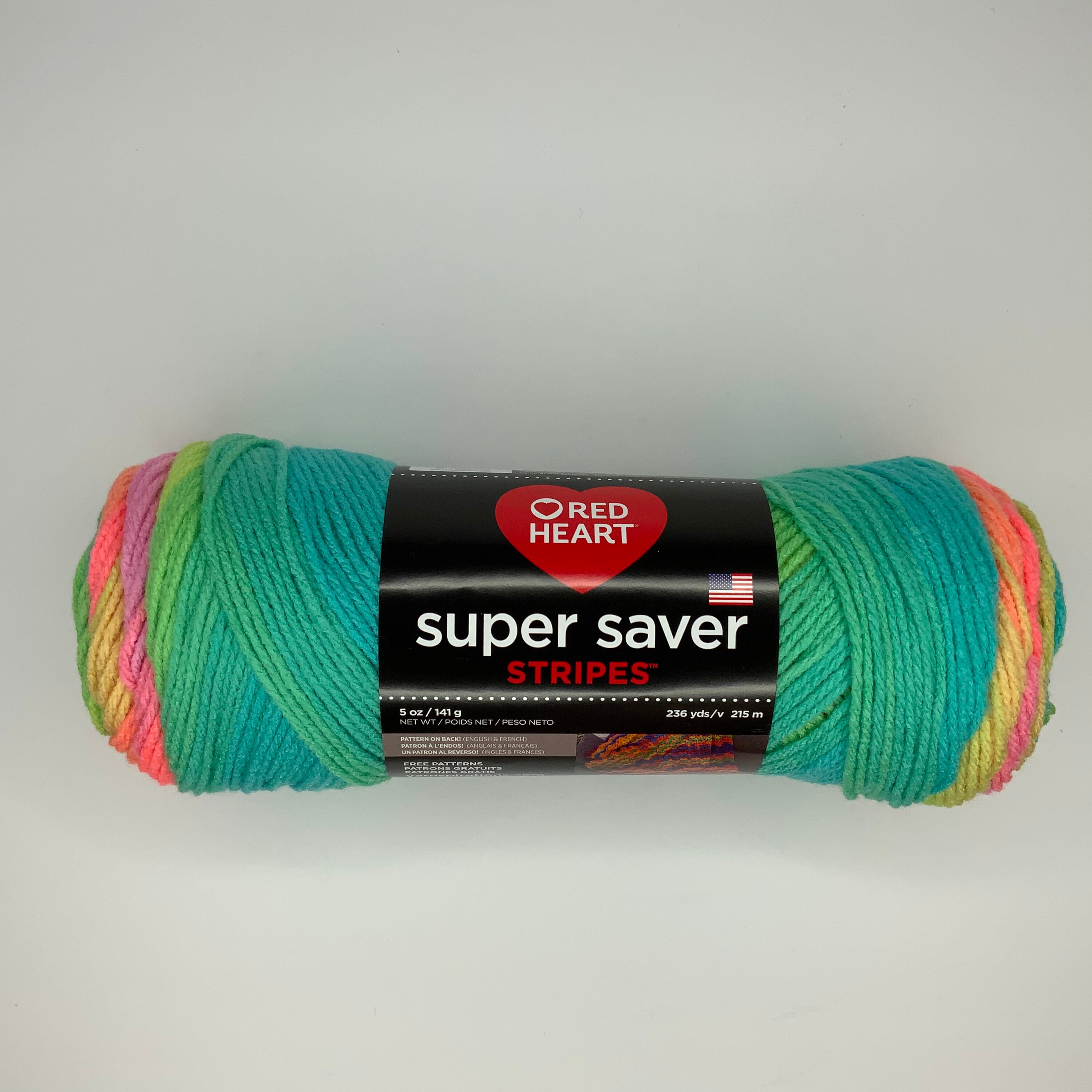 1 Skein Red Heart Super Saver Yarn Color Neon Stripes 5 OZ Skein Hat or  Scarf